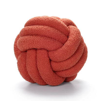 Decorbites™ Handgefertigtes Geknüpftes Bouclé-Rund-Plüschkissen Braun