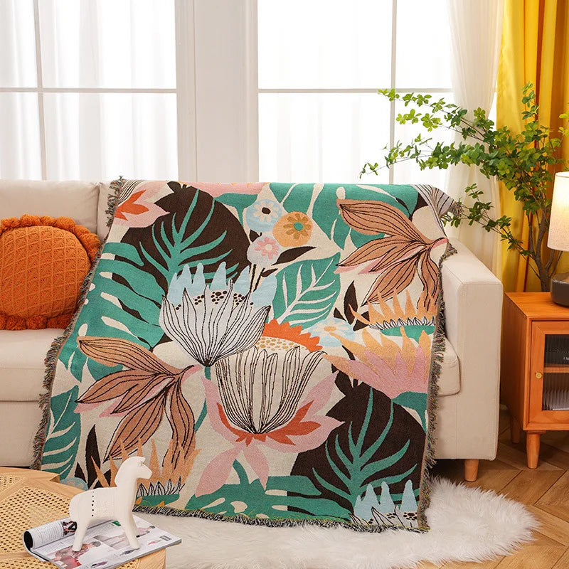 Decorbites™ Kuscheldecke aus Strick mit Fransen - Weich & doppelseitig für Bett- und Sofadecor