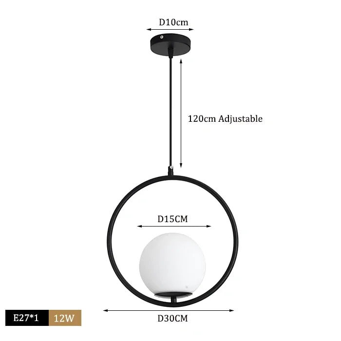 Decorbites™ Glas-Kugelleuchter LED Küchen Wohnzimmer Hängelampe