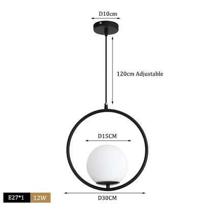 Decorbites™ Glas-Kugelleuchter LED Küchen Wohnzimmer Hängelampe