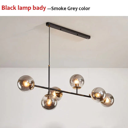 Nordic Long Bar Glass Globe Pendant Light