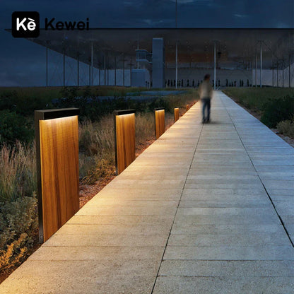 Decorbites™ LED-Holzmaserung Rasenleuchte – Wasserdichte Edelstahl Straßenslampen