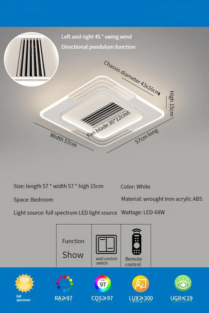 Decorbites™ LED-blattloser Deckenventilator mit Fernbedienung für modernes Wohnzimmer