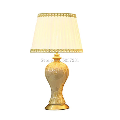 DecorBites™ Country Ceramic Table Lamp for Eye Protection, Bedroom Decor & Study