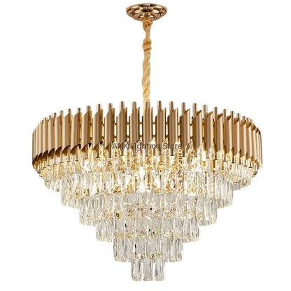 Decorbites™ Gold Crystal LED-Hängeleuchte: Moderne Luxus-Suspension-Lampe für Wohnzimmer & Restaurant