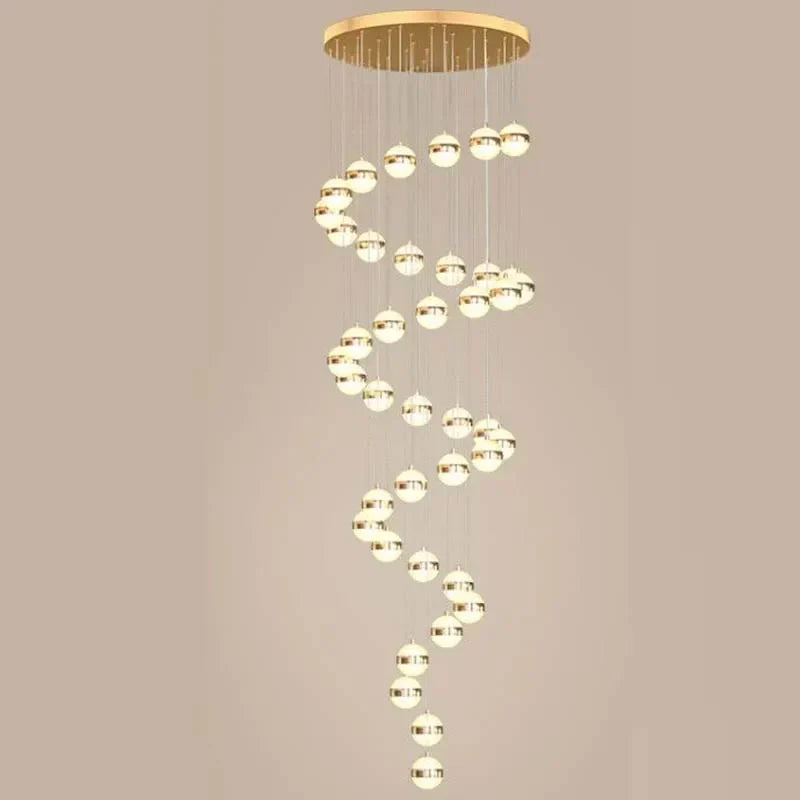Gold Acrylic Staircase Chandelier