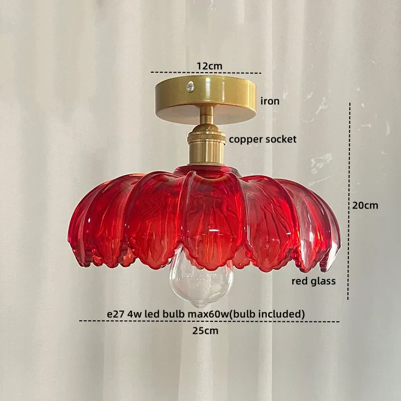 Decorbites™ Grünes Glas Kupfer Deckenleuchte Balkon Küche Moderne LED Lampe