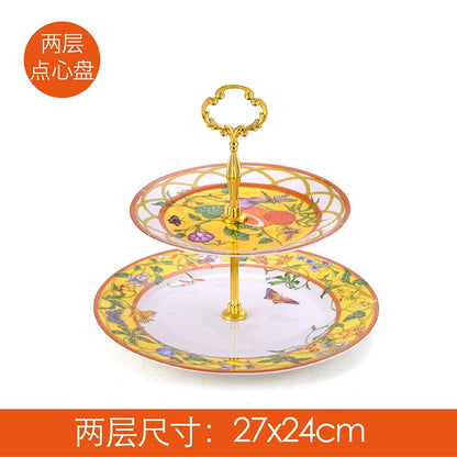 Decorbites™ Elegantes Schmetterlings-Set für Küchenutensilien: Kaffeetasse, Untertasse, Kaffeekanne, Sahnekännchen, Zuckerdose, Teller, Tortenteller