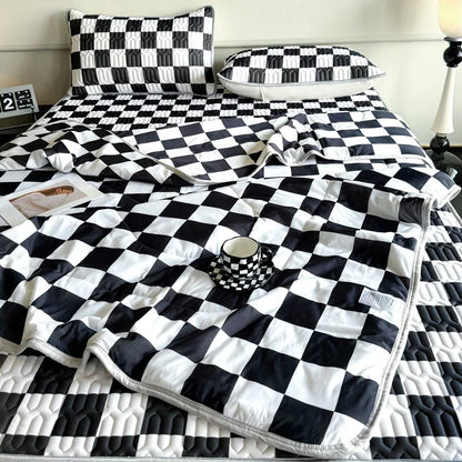 DecorBites™ Double-Sided Cool Comforter Set: Ice Silk Duvet, Fitted Sheet, Pillowcase