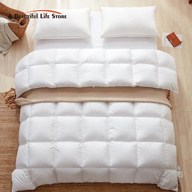 Decorbites™ Luxus-Baumwollbezug Weiße Daunenbettdecke, Überdecke für 5-Sterne-Hotels
