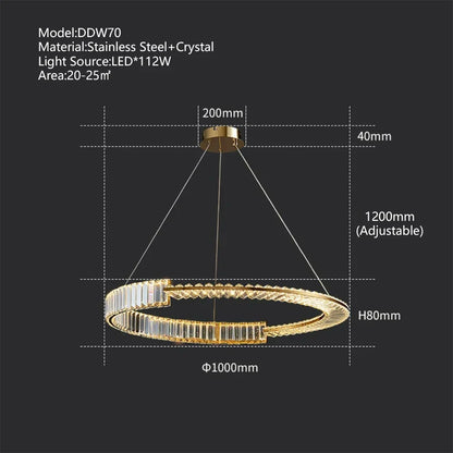 DecorBites™ Crystal Gold Ring LED Chandelier for Minimalist Luxury Home Decor