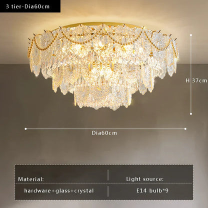 Decorbites™ Gold Perlenanhänger-Kronleuchter – Dekoration für Wohnzimmer & Schlafzimmer
