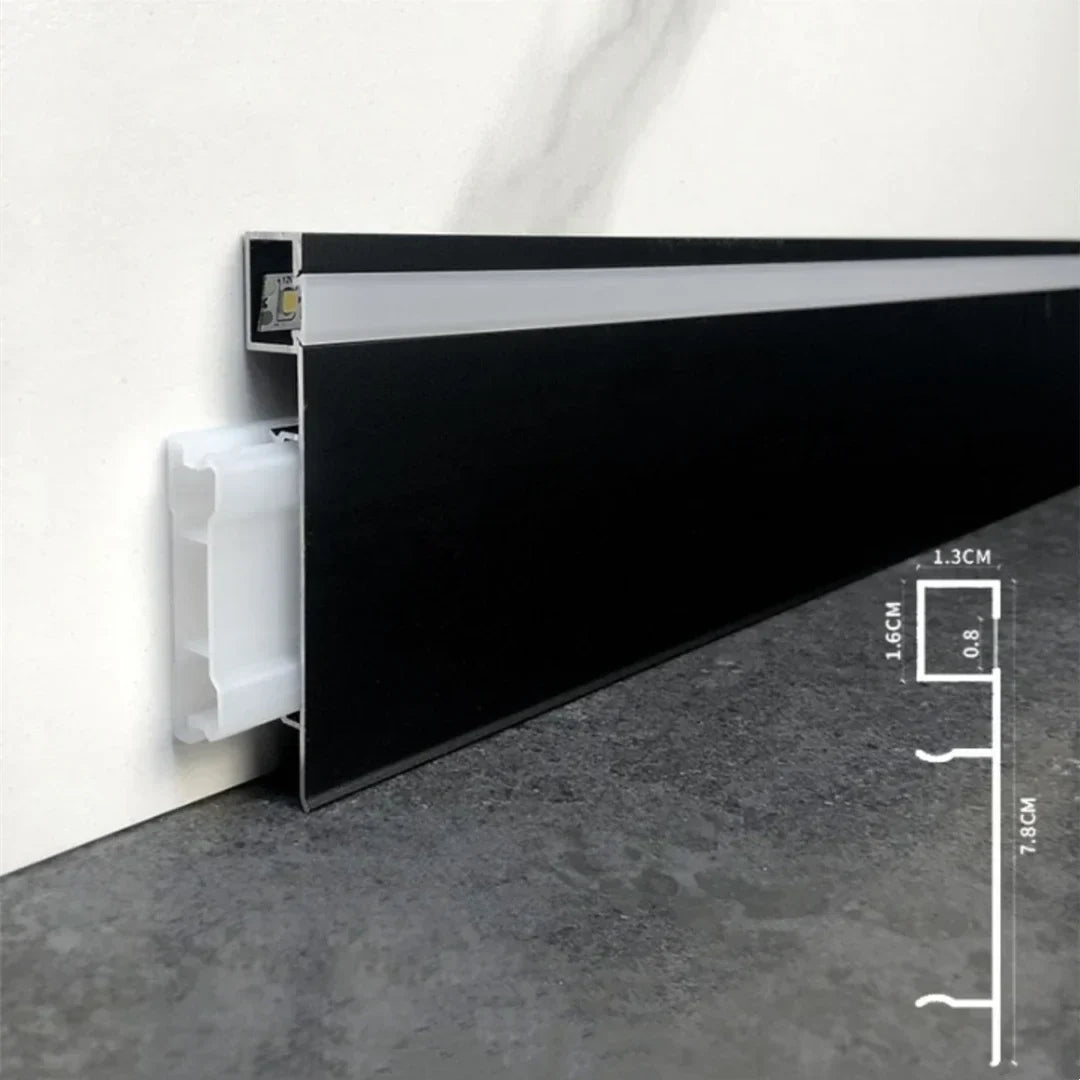 Decorbites™ LED Aluminium-Profil Sockelleiste 1M/2M Lineares Leuchtensystem für Oberflächenmontage an Sockelleisten