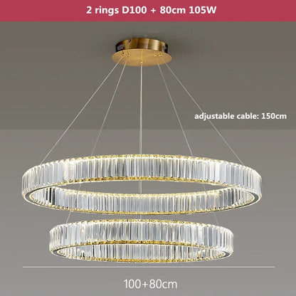 Decorbites™ Kristall-LED-Kronleuchter: Moderne Stahl-Hängeleuchte für luxuriöse Eingangshalle-Dekoration