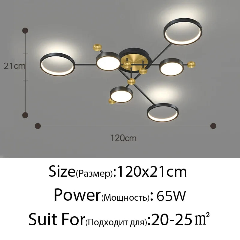 Decorbites™ Elegante Mehrkopf-Gold-LED-Deckenleuchte für Wohnzimmer & Schlafzimmer