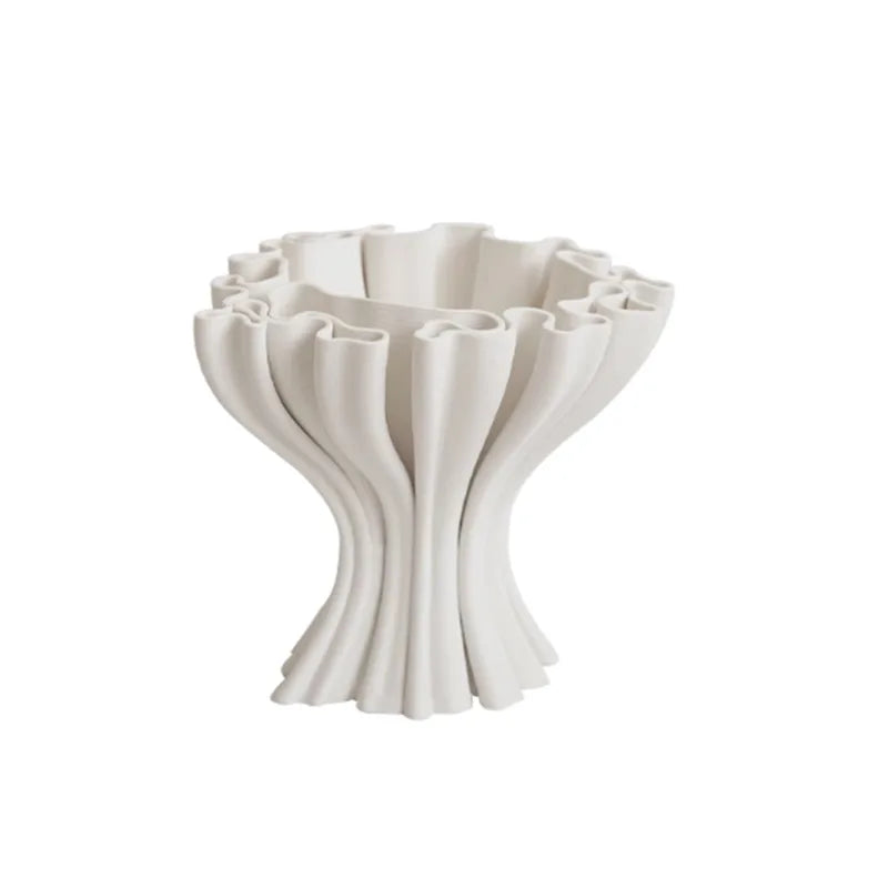 DecorBites™ Abstract Geometry Ceramic Vase for Flower Arrangement
