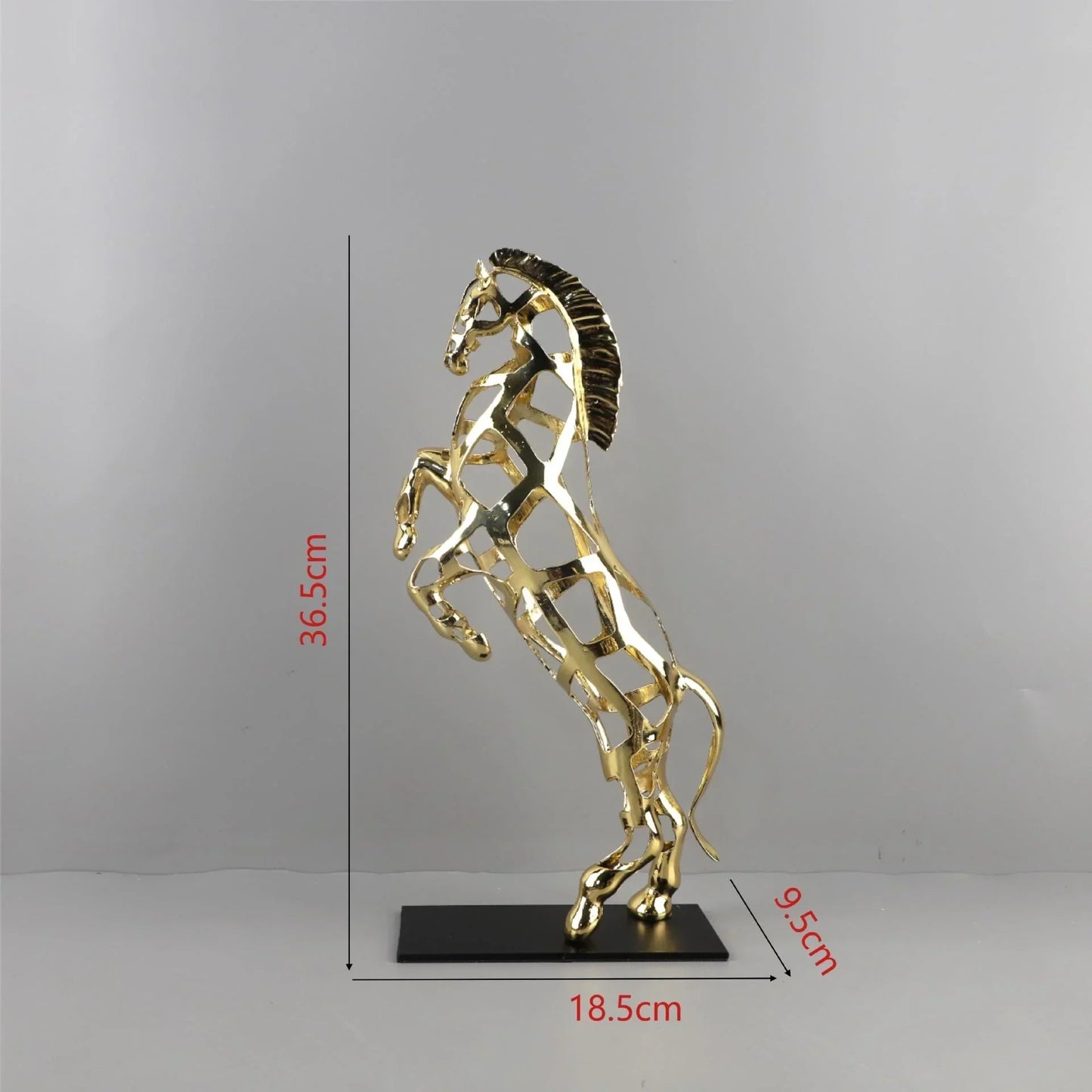 Decorbites™ Goldener Pferde-Metallskulptur: Elegante Wohnraumeinrichtung-Figur