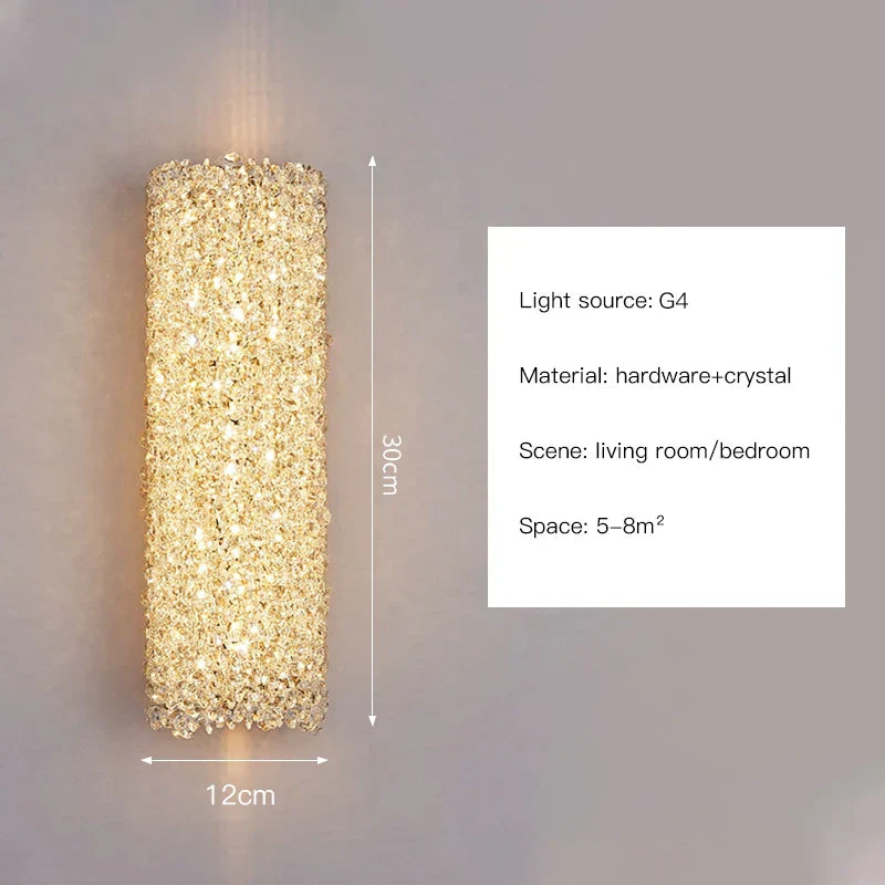 DecorBites™ Crystal Wall Sconce | Modern Designer Copper Wall Lamp for Home Decor Lighting
