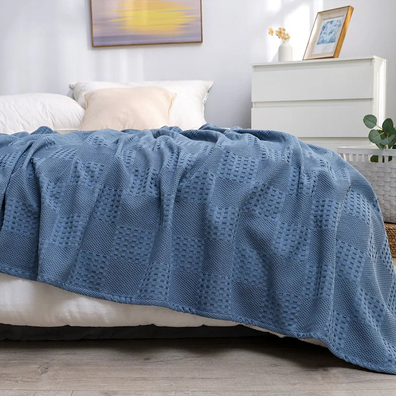Decorbites™ Waben-Waffel-Baumwoll-Decken – Ideal für Betten, Sofas, Reisen und Picknicks