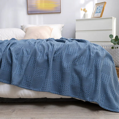Decorbites™ Waben-Waffel-Baumwoll-Decken – Ideal für Betten, Sofas, Reisen und Picknicks