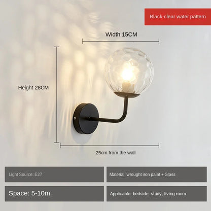Decorbites™ Glasball-LED-Wandleuchte: Gold Nordisch Minimalistische Wandlampen Beleuchtung Schlafzimmer-Dekor-Armaturen