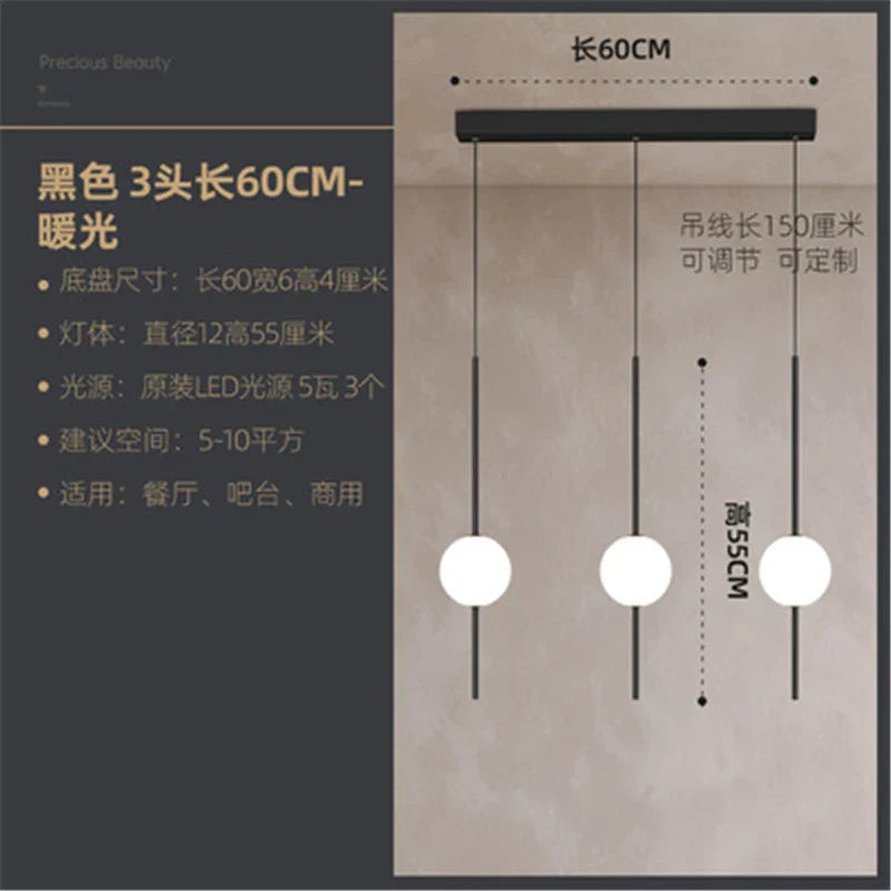 DecorBites™ Glass Ball LED Ceiling Chandelier for Home Decor and Lighting