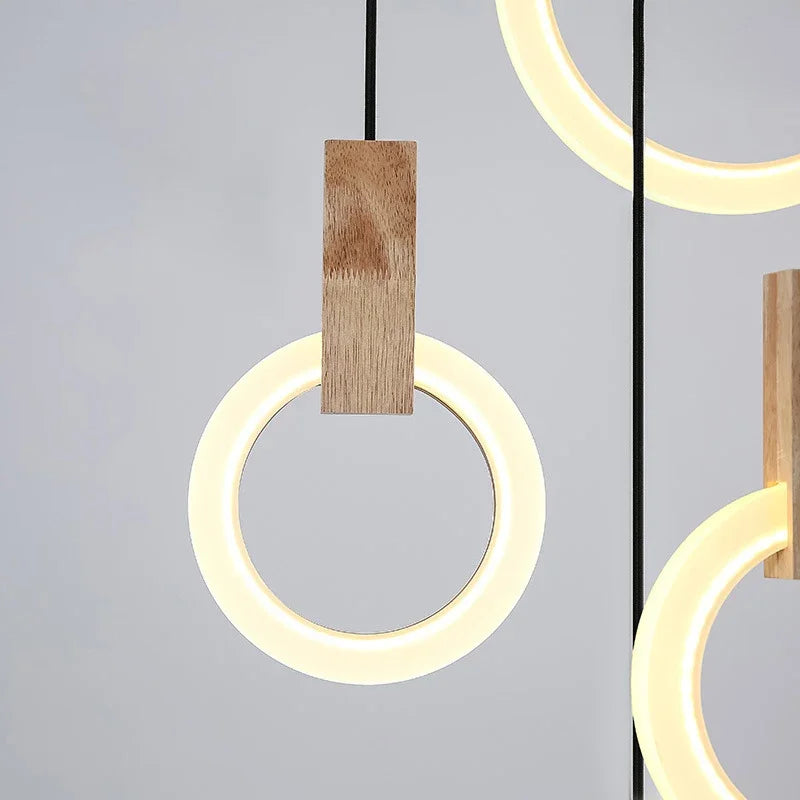 Decorbites™ LED-Holz-Treppenleuchter: Moderne nordische Deckenpendelleuchten für das Wohnzimmer