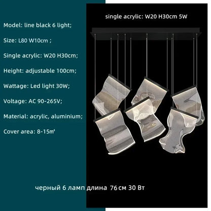 Decorbites™ Acryl-Blätter-Kronleuchter LED-Leuchte dimmbar Luxus-Pendant für die Hausdekoration