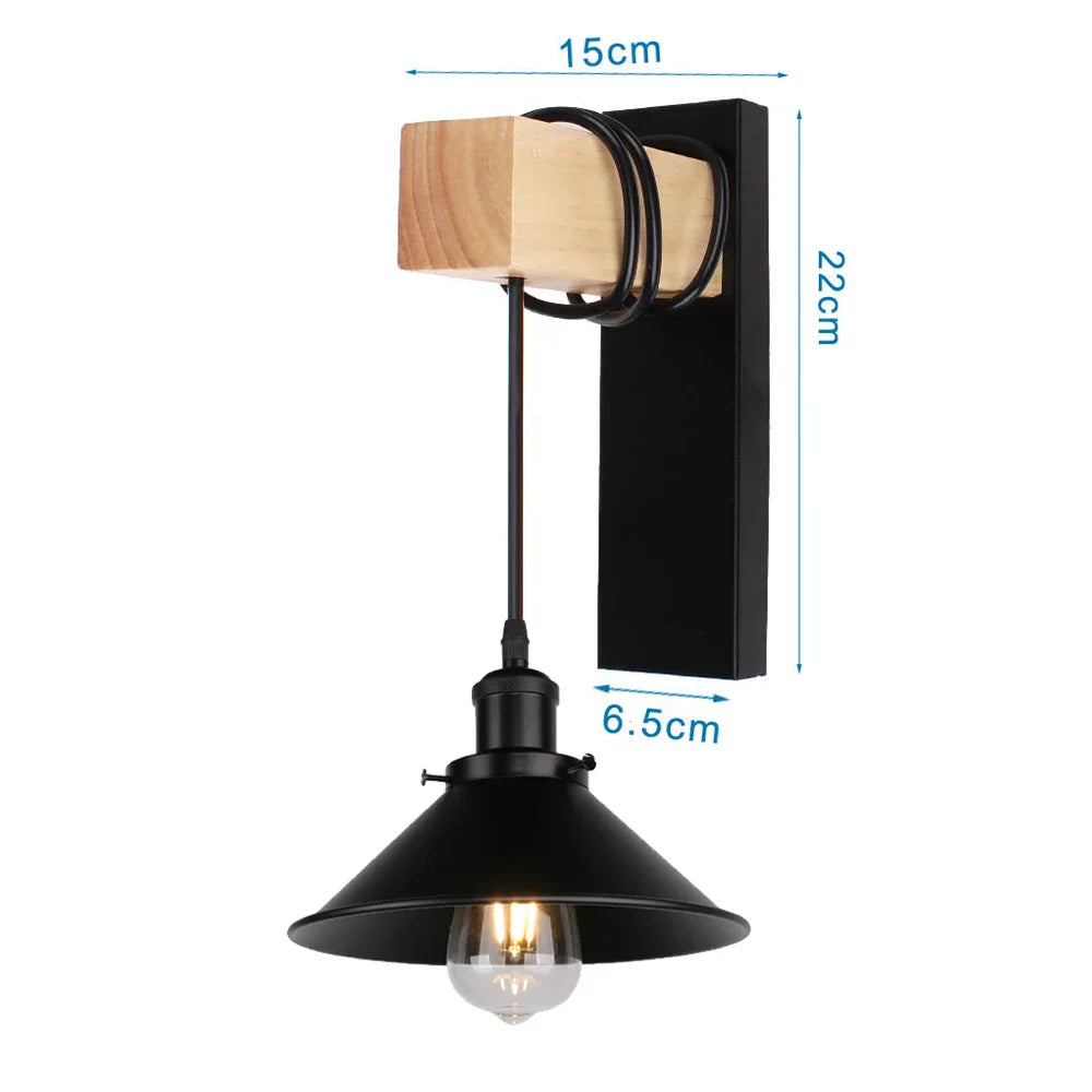 Decorbites™ Loft Amerikanisches Eisenholz Wandarmleuchte Vintage Käfigschutz Lampenschirm Armatur