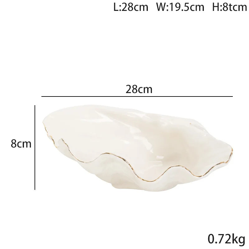 Gold Ceramic Seashell Bowl