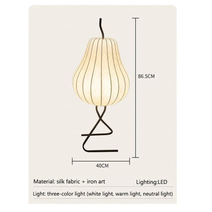 Decorbites™ Japanische Seidenstehlampe: Wabi Sabi LED-Stofflampe für Wohnzimmer & Schlafzimmer