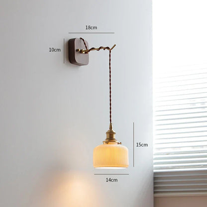 Decorbites™ LED Wandarmatur Modern Japanischer Stil Keramik-Lampenschirm Holzbasisleuchte