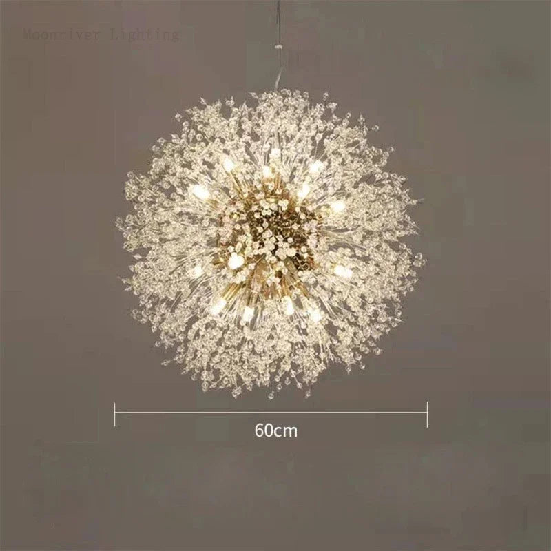 Decorbites™ Löwenzahn-Kristall-Leuchter: Moderner nordischer Stil LED-Hängeleuchte für das Wohnzimmer