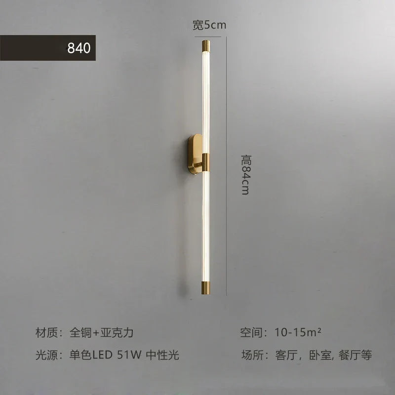 Gold Geometric Wall Lamp 84cm Modern Design
