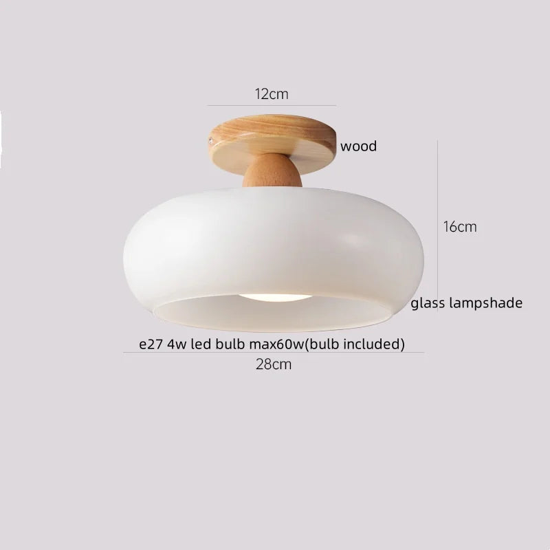 Decorbites™ Baumwoll-Form LED-Deckenleuchte – Creme. Nordischer Stil, Flur Balkon Veranda Licht.