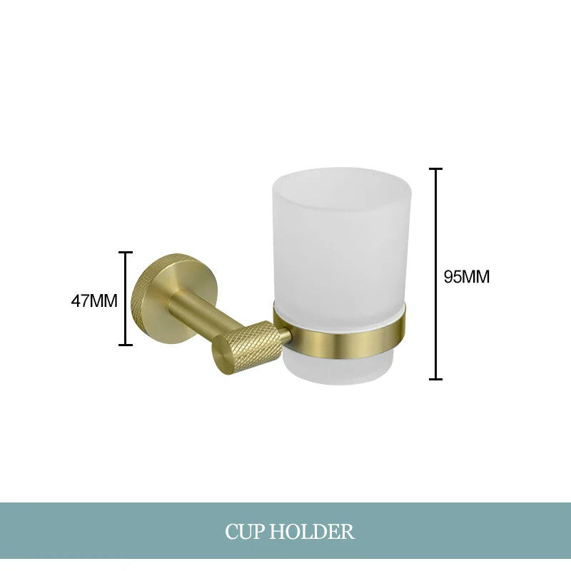Decorbites™ Gold-Hardware-Set: Handtuchhalter, Toilettenpapierhalter, Bademantel-Haken, Becherhalter