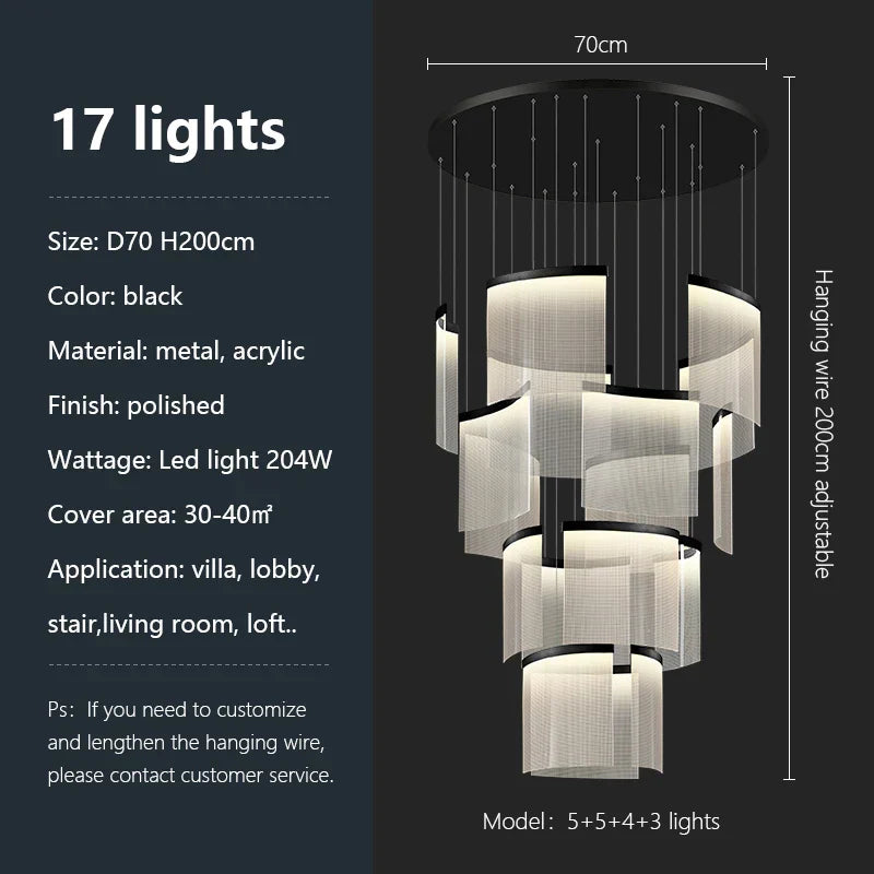 Decorbites™ Acryl-LED-Kronleuchter: Moderne Lichtluxus dimmbare Pendelleuchte für das Wohnzimmer – elegante Leuchtarmaturen