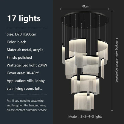 Decorbites™ Acryl-LED-Kronleuchter: Moderne Lichtluxus dimmbare Pendelleuchte für das Wohnzimmer – elegante Leuchtarmaturen
