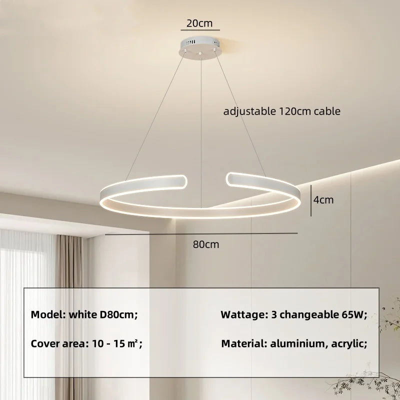 Decorbites™ Kreis-Hängeleuchter mit Dimmbarem LED-Licht für das Moderne Wohnzimmer