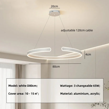 Decorbites™ Kreis-Hängeleuchter mit Dimmbarem LED-Licht für das Moderne Wohnzimmer