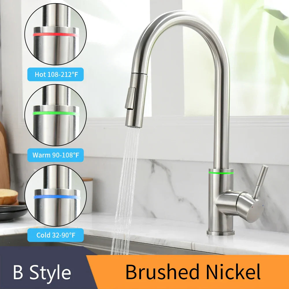 Gold Pull-Out Kitchen Faucet With Smooth Operation