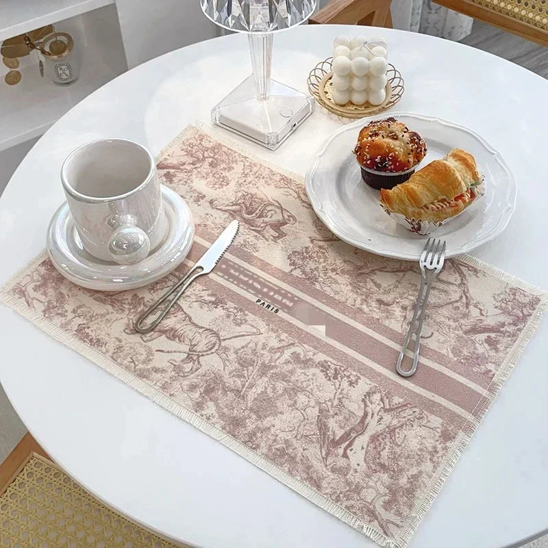 Decorbites™ Baumwoll-Leinen-Platzset - Tischdecken-Polster für Küchen-Essbereich