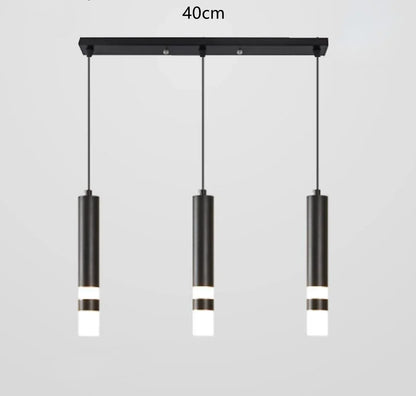 Modern Long Double Spotlight Pendant Light in Black/Gold