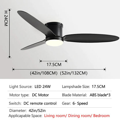 Decorbites™ Schwarze DC-Deckenventilatorleuchte mit Fernbedienung und LED-Kronleuchter