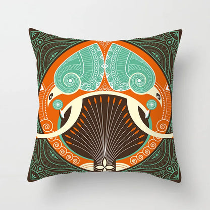 DecorBites™ Geometric Square Pillowcase Ethnic Retro Sofa Pillow Cover 45x45cm Home Decor
