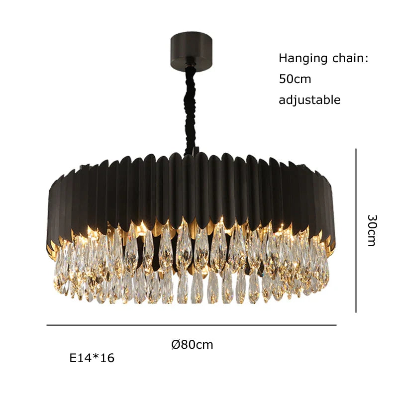 Decorbites™ Crystal 2024 Deckenleuchten: Moderne dimmbare LED-Runde Lampen in Schwarz