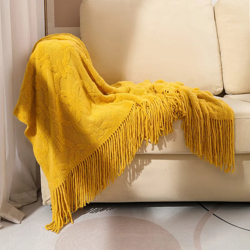 Decorbites™ Strickdecke Sofabezug – Gemütliche einfarbiges Plaid für Zuhause, Büro und Reisen