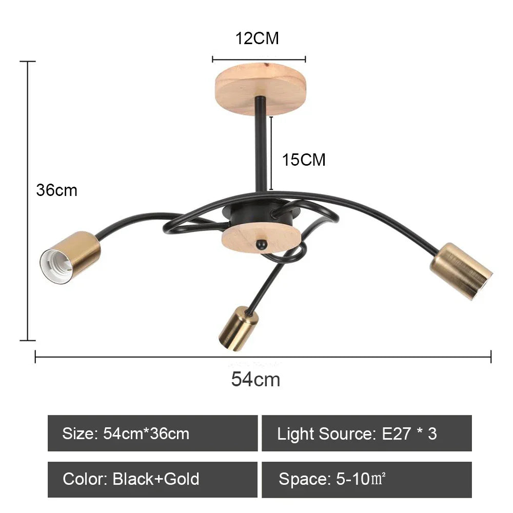 Decorbites™ Schmiedeeisernes Kronleuchter LED-Deckenleuchte Modernes Vintage-Dekor-Beleuchtung