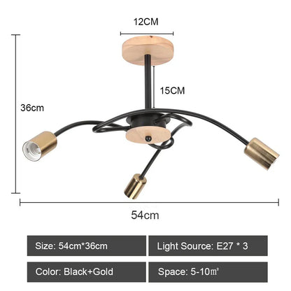 Decorbites™ Schmiedeeisernes Kronleuchter LED-Deckenleuchte Modernes Vintage-Dekor-Beleuchtung