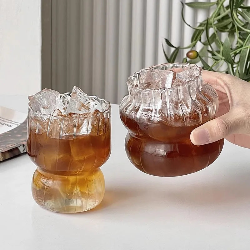 Decorbites™ Kürbisformiges Glasbecher-Set für Kaffee, Whiskey, Wein, Joghurt - 300/520 ml